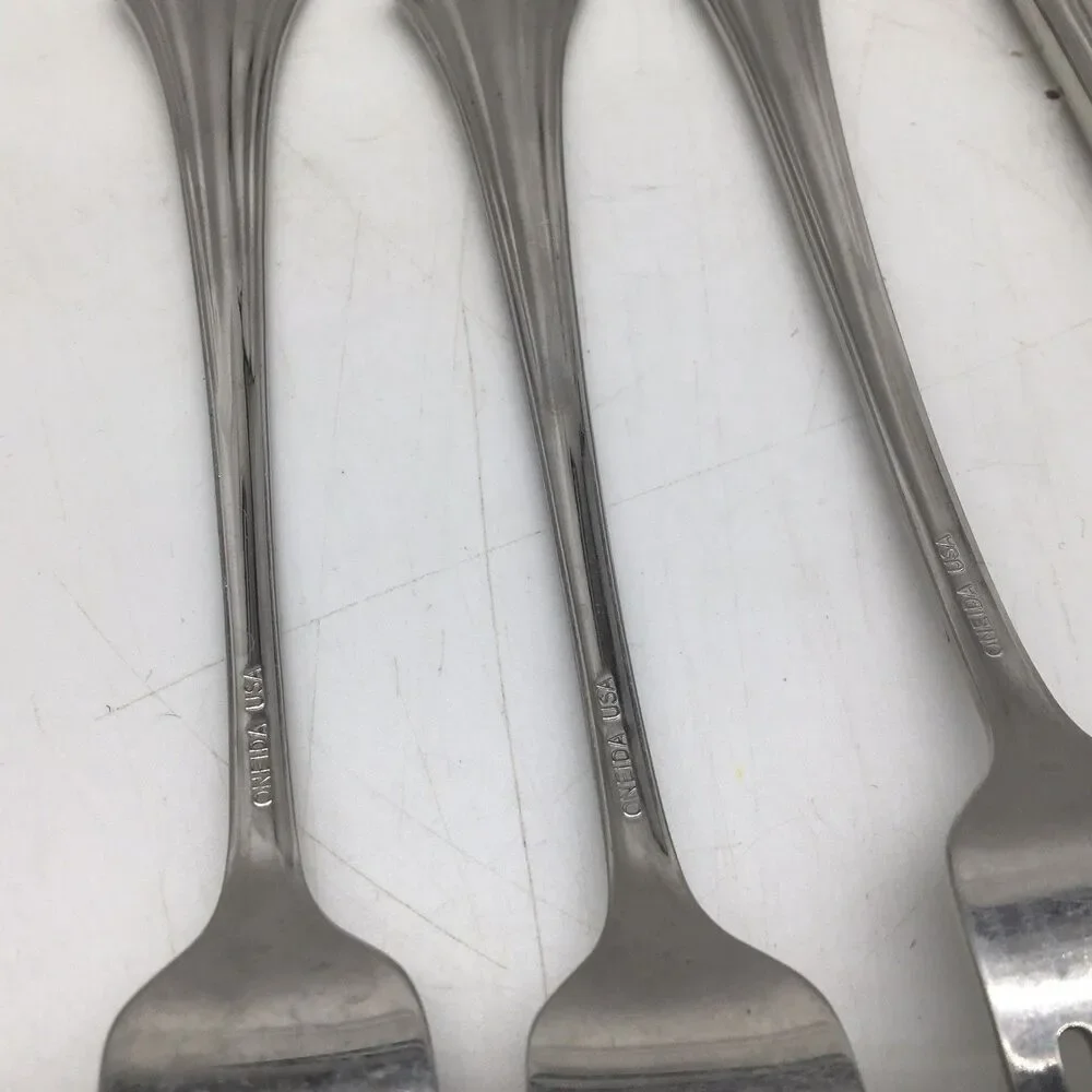 Oneida USA BANCROFT Stainless Flatware Set Of 5 - Dinner Fork Knife Sugar Spoon